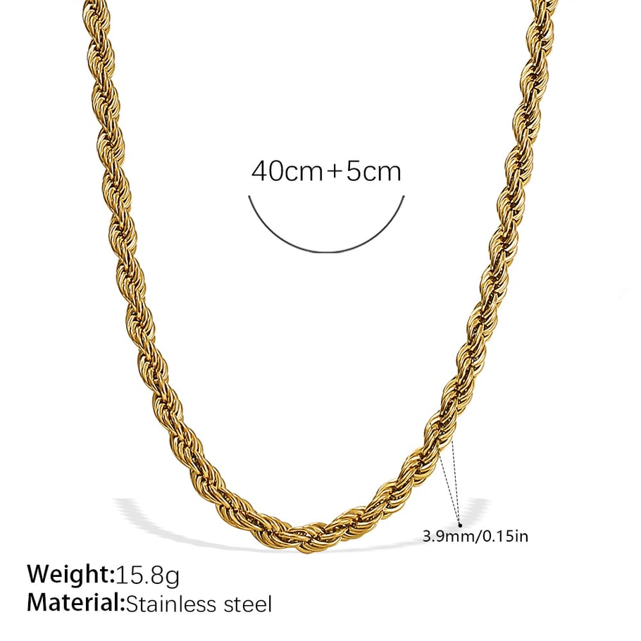 1 Piece Stainless Steel Gold Color Chain Necklace 
