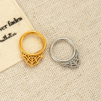 1 Piece Cobweb Stainless Steel Gold Color Women's Hoop Earrings h5 Picture4