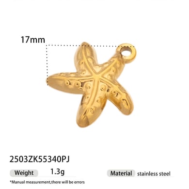 1 Piece Oceanic Stainless Steel Gold Color Pendant h5 