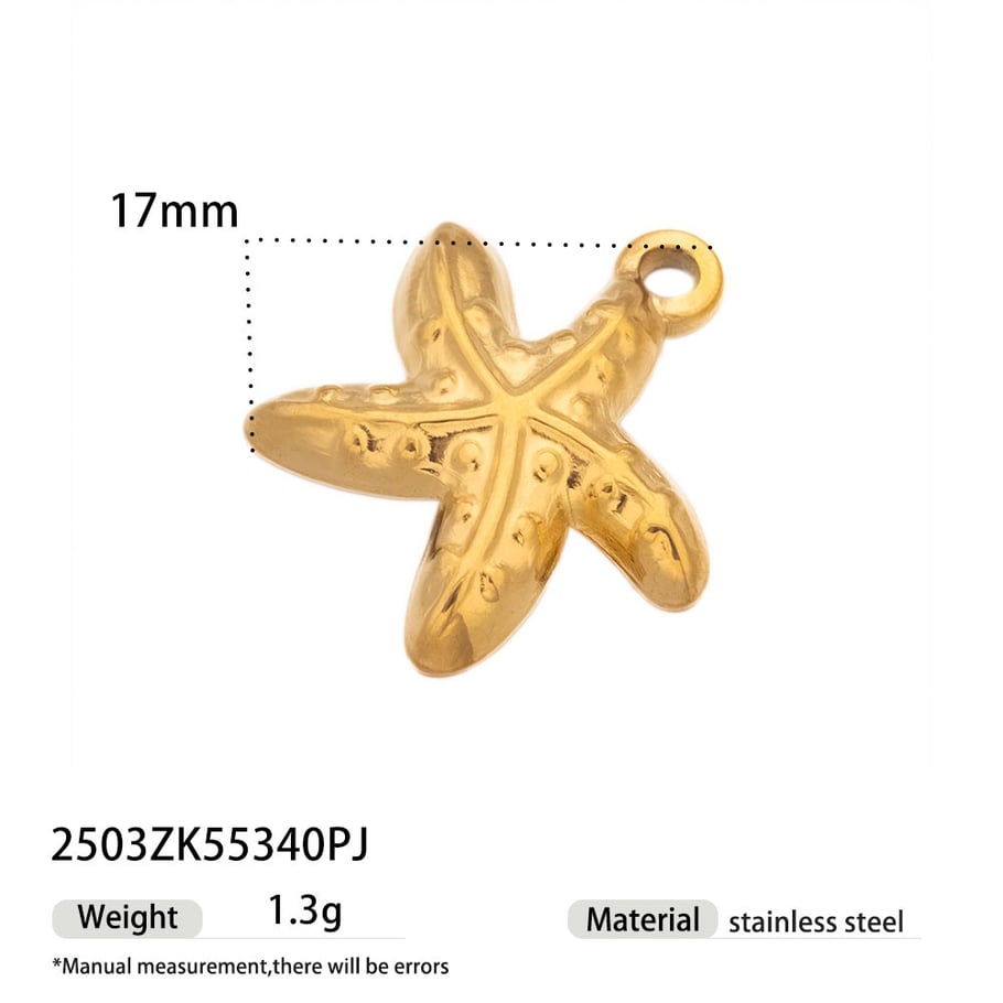 1 Piece Oceanic Stainless Steel Gold Color Pendant 