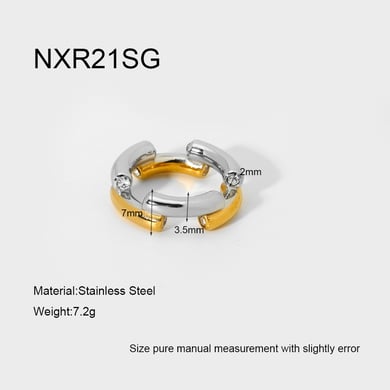 1 Pair Simple Series Daily Geometric Stainless Steel  Statement Rings h5 