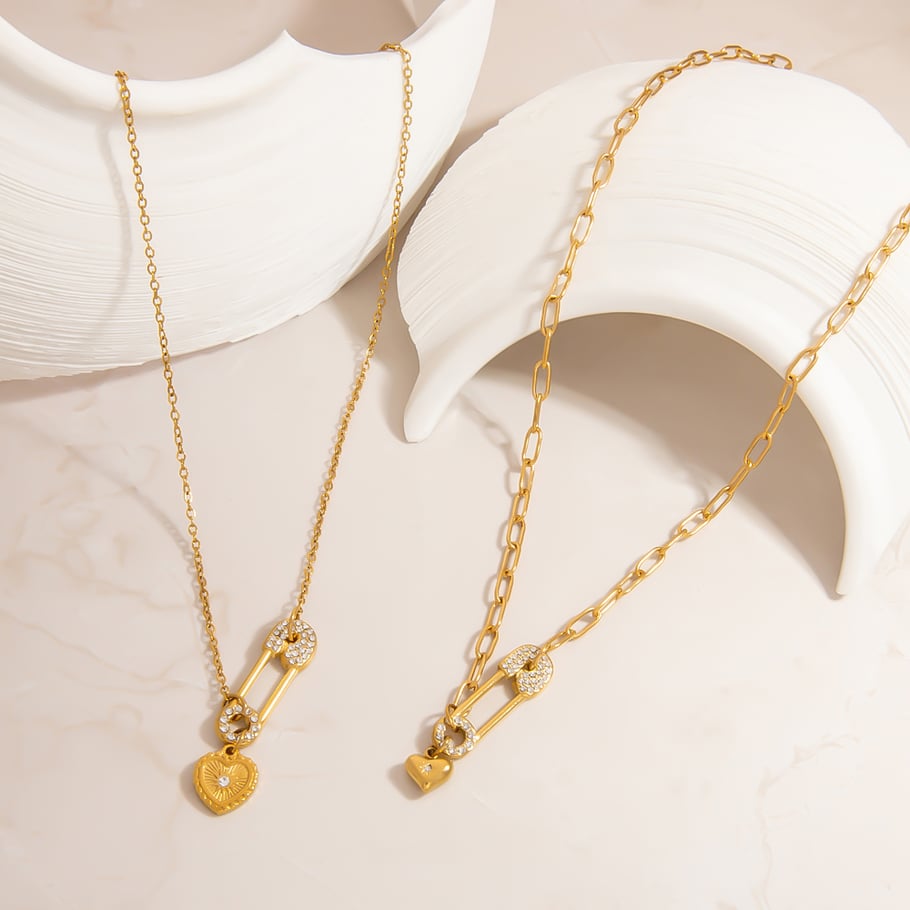 1 Piece Heart Stainless Steel Gold Color Pendant Necklace Picture5