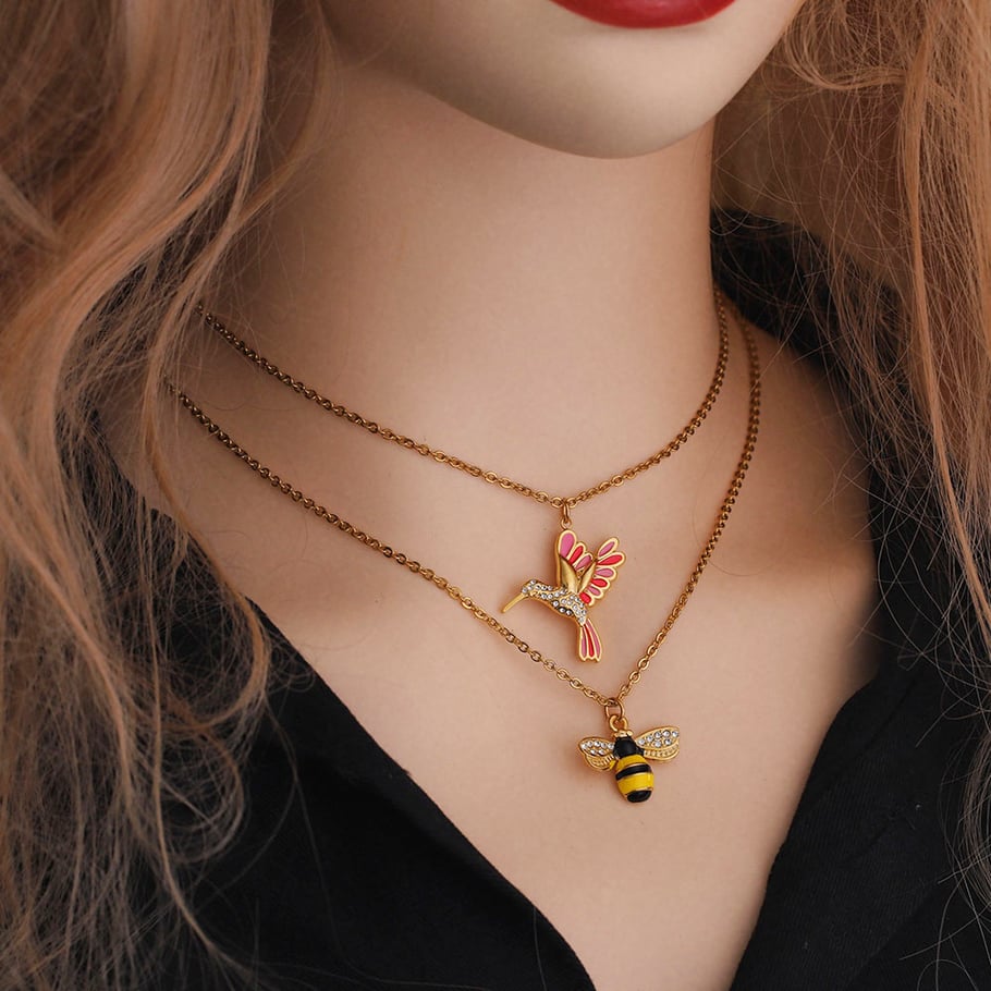 1 Stück DIY DelicateBee Edelstahl Damen Anhänger Bild5