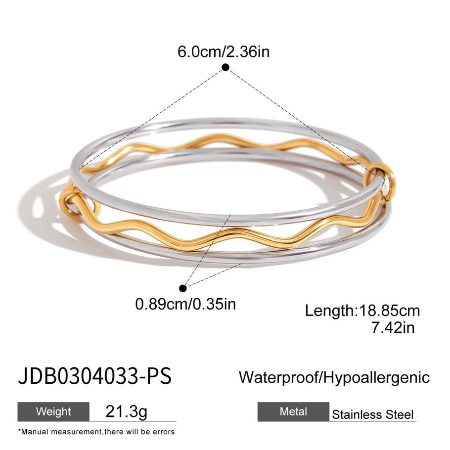 1 Piece Modern Gold & Silver Color Women's Bangles Picture2
