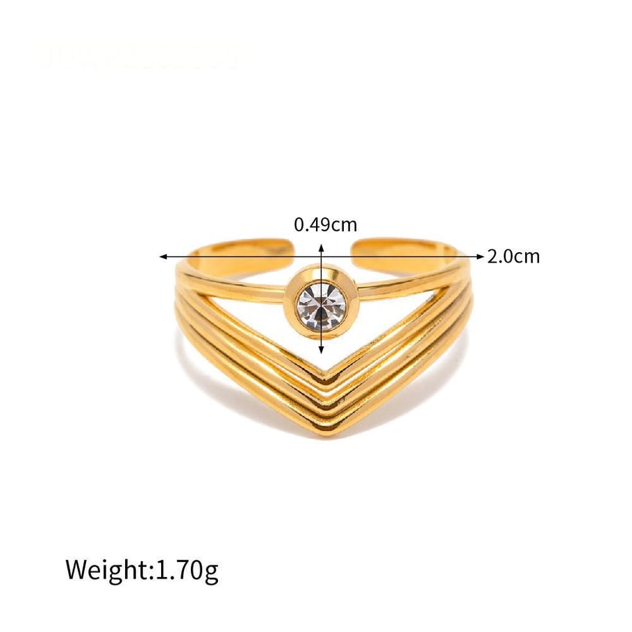 1 anello in acciaio inossidabile color oro con cuore semplice 