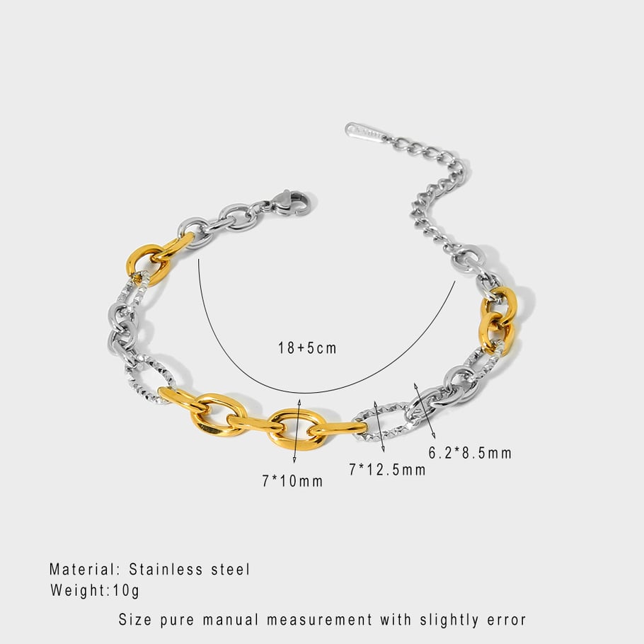 Bracelets géométriques quotidiens en acier inoxydable pour femmes, série Simple 