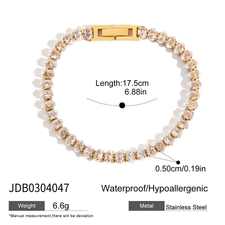 1 Piece Luxurious Series High-end Geometric Stainless Steel Gold Color Women's Chain Bracelets Picture2