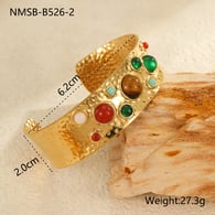 NMSB-B526-2 Pulsera de piedra de ojo de tigre Imagen6