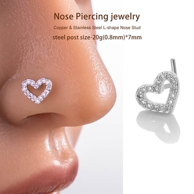 1 pièce de piercing de nez en zircon couleur cuivre doré h5 Image5