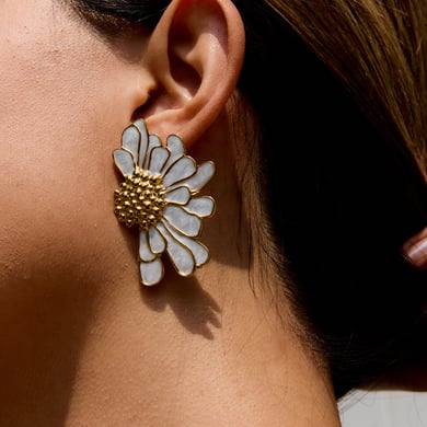 1 Paar bunte Serie süße Blume Edelstahl Gold Farbe Damen Ohrstecker h5 Bild3