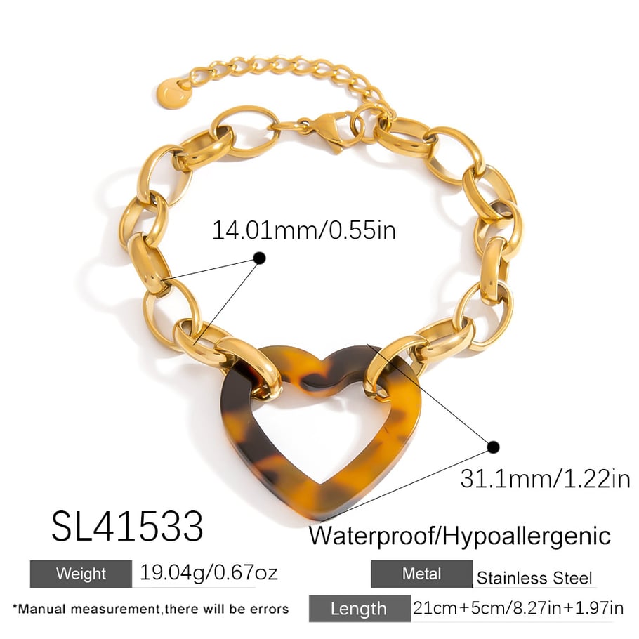 Pulseras de cadena de acero inoxidable con diseño geométrico informal de serie simple Imagen2