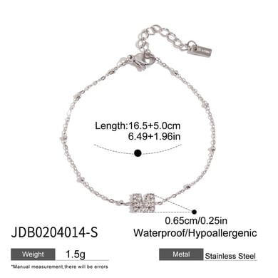 Bracelet chaîne en acier inoxydable pour femme, série luxueuse, motif lettres mignonnes h5 