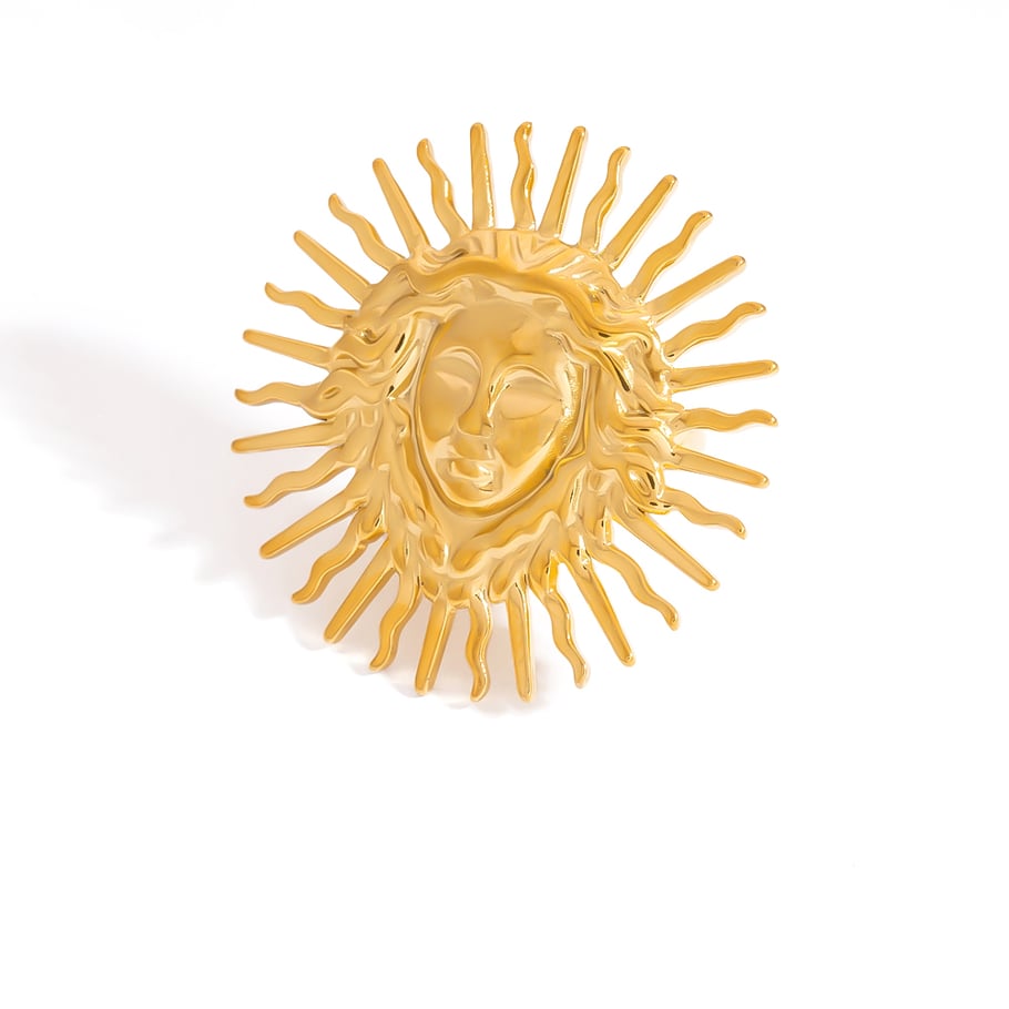 1 stuk roestvrijstalen statement ring in goudkleur 