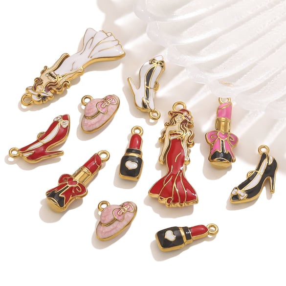1 Piece DIY Beauty Stainless Steel Women's Pendants 2