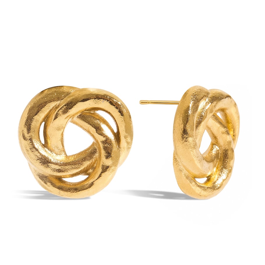 1 paire de boucles d&#39;oreilles à tige classiques torsadées en acier inoxydable couleur or pour femme 