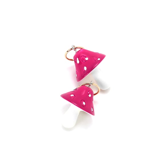1 Pair Cute Mushroom Iron Drop Earrings 2