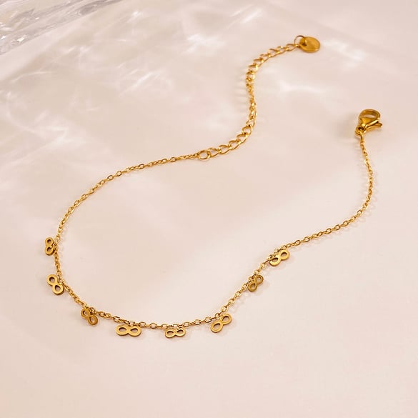 1 Piece Designable Infinite Symbol Stainless Steel Gold Color Women's Chain Bracelets