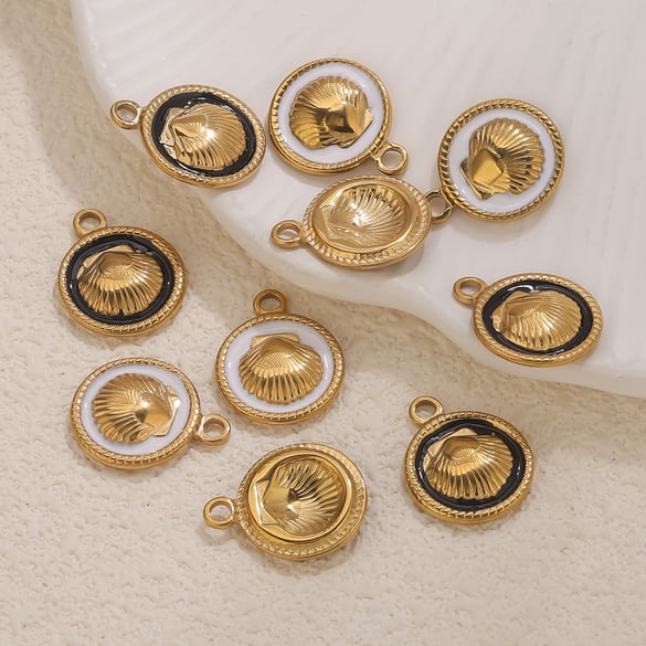 1 Piece DIY Shell Stainless Steel Women's Pendants 2