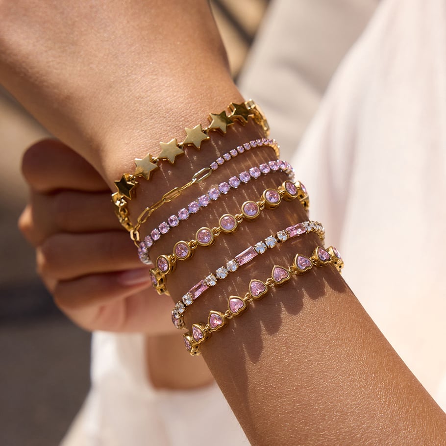 1 Stück Sweet Heart Edelstahl Goldfarben Damen Kettenarmbänder Bild2