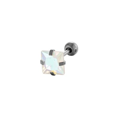 1 Piece Shinning Transparent Heart Stainless Steel Zircon Women's Piercings Earrings h5 