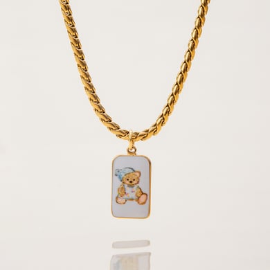 1 Stück süße Bären-Halsketten aus Edelstahl in Goldfarbe für Damen h5 Bild6