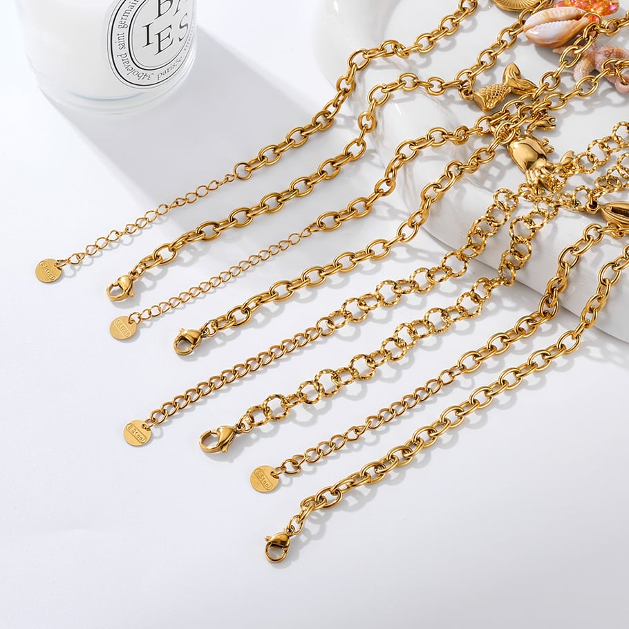 1 pezzo di collana con ciondolo da donna in acciaio inossidabile color oro con organismo oceanico Immagine6