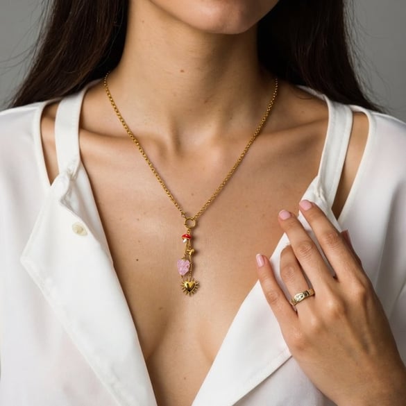 Cute Little Mushroom Pendant Women's Necklace