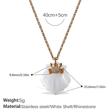 1 Piece Sea Shells Gold Color Pendant Necklace h5 