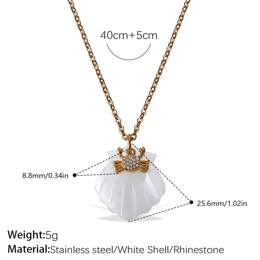 1 Piece Sea Shells Gold Color Pendant Necklace 