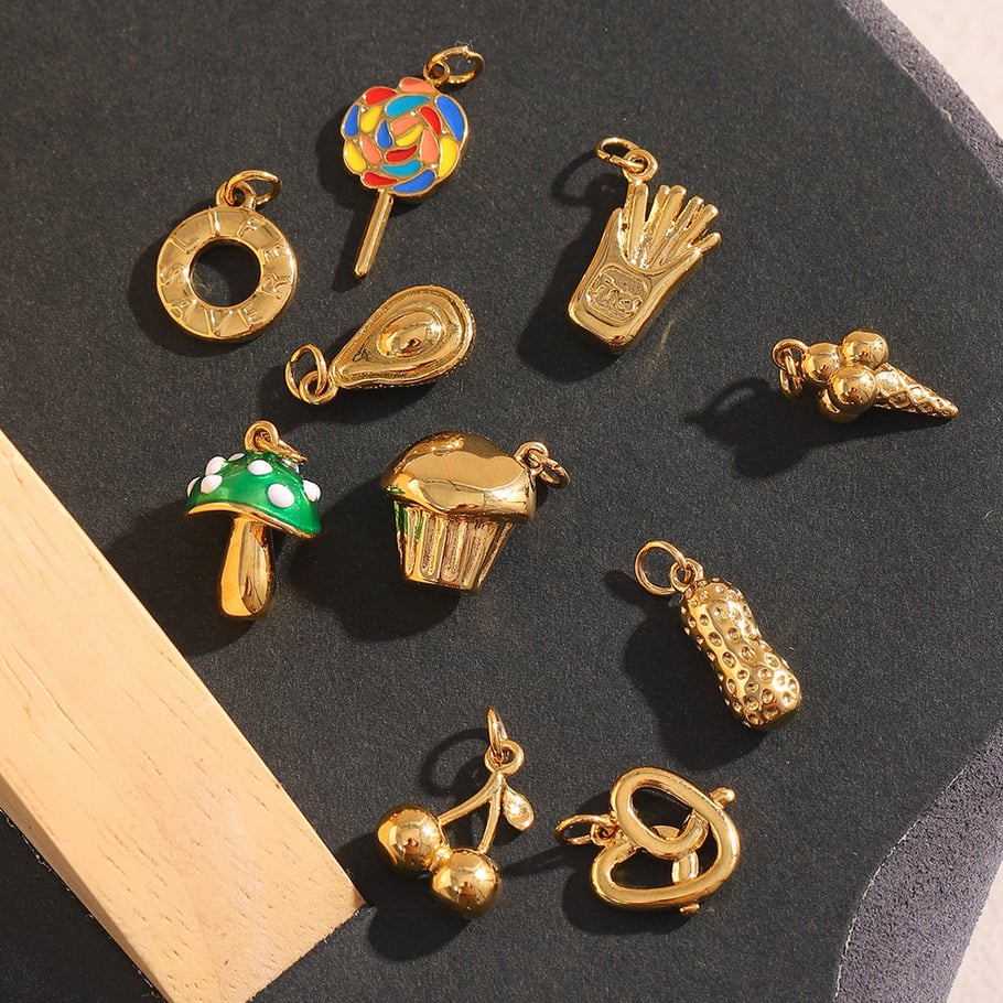 1 paio di pendenti da donna in acciaio inossidabile a forma di pianta carina, serie semplice Immagine3