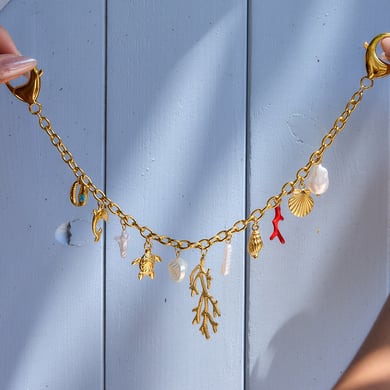 1 Piece Oceanic Shell Stainless Steel Gold Color Women's Bag Chain h5 Picture8