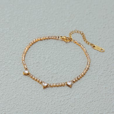 1 Piece Romantic Heart Stainless Steel Gold Color Women's Chain Bracelets h5 Picture8