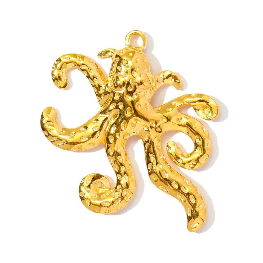 1 Stück Simple Series DIY Conch Edelstahl Goldfarben Damenanhänger 