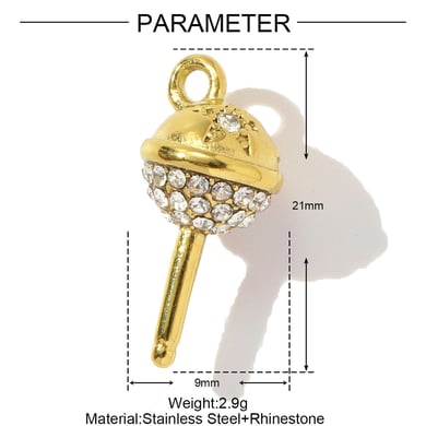 1 Piece Romantic Series DIY Heart Stainless Steel Gold Color Women's Pendants h5 Picture2