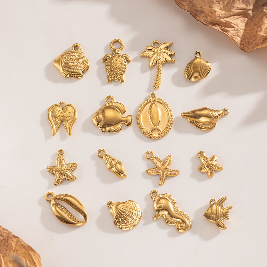 1 Piece Oceanic Stainless Steel Gold Color Pendant Picture4