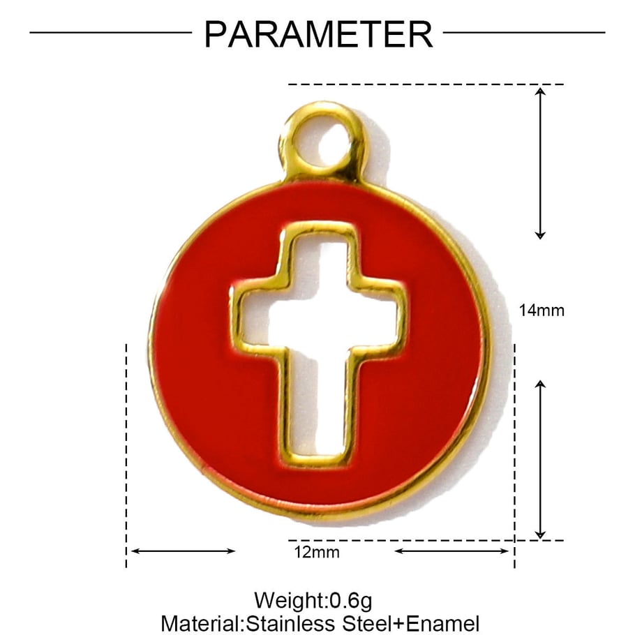 1 Piece Classic Series DIY Cross Stainless Steel Gold Color Women's Pendants Picture2
