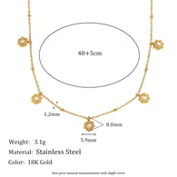 Chain Collection Zircon Flower Clip Bead Chain-Gold Picture9
