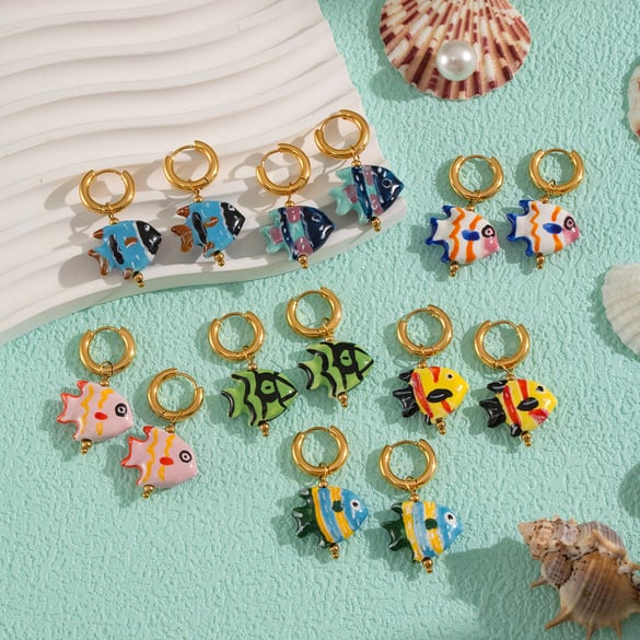 1 Pair Cute Fish Drop Earrings 2