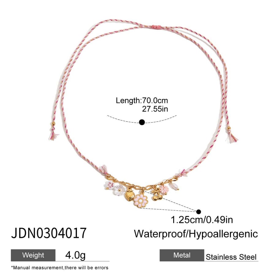 1 Piece Vacation Flower String Pendant Necklaces Picture2