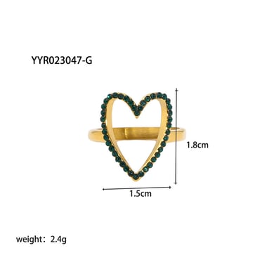 1 anello regolabile in acciaio inossidabile color oro con pietra naturale h5 