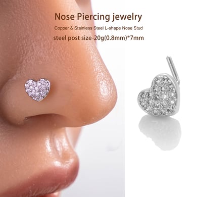 1 pièce de piercing de nez en zircon couleur cuivre doré h5 Image5