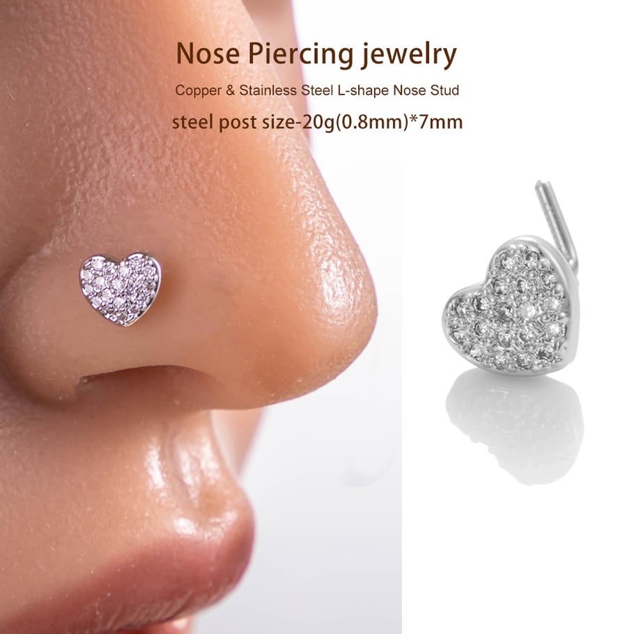 1 pièce de piercing de nez en zircon couleur cuivre doré Image5