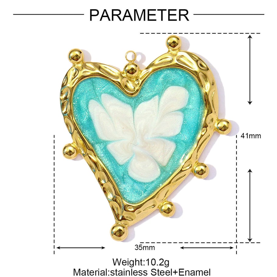1 Piece Romantic Series DIY Heart Stainless Steel Gold Color Women's Pendants Picture2