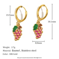 Boucles d&#39;oreilles pendantes en forme de goutte d&#39;huile de fruits d&#39;été - Or - 1 