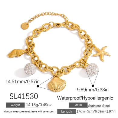 Braccialetti con ciondolo casual da donna in acciaio inossidabile color oro a forma di tartaruga h5 Immagine2