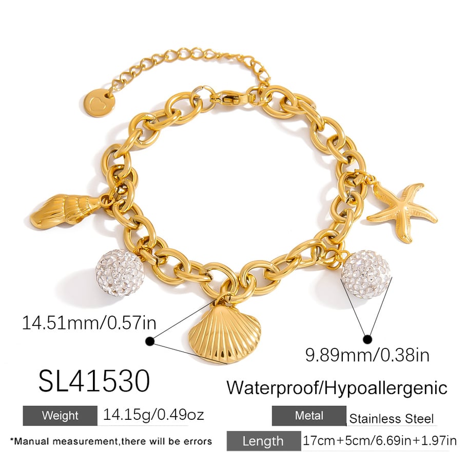 Braccialetti con ciondolo casual da donna in acciaio inossidabile color oro a forma di tartaruga Immagine2