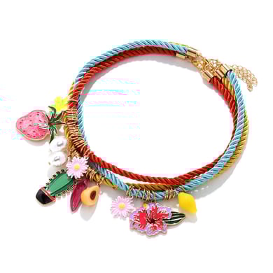 1 set di collane a strati con corda di frutta dolce h5 Immagine2