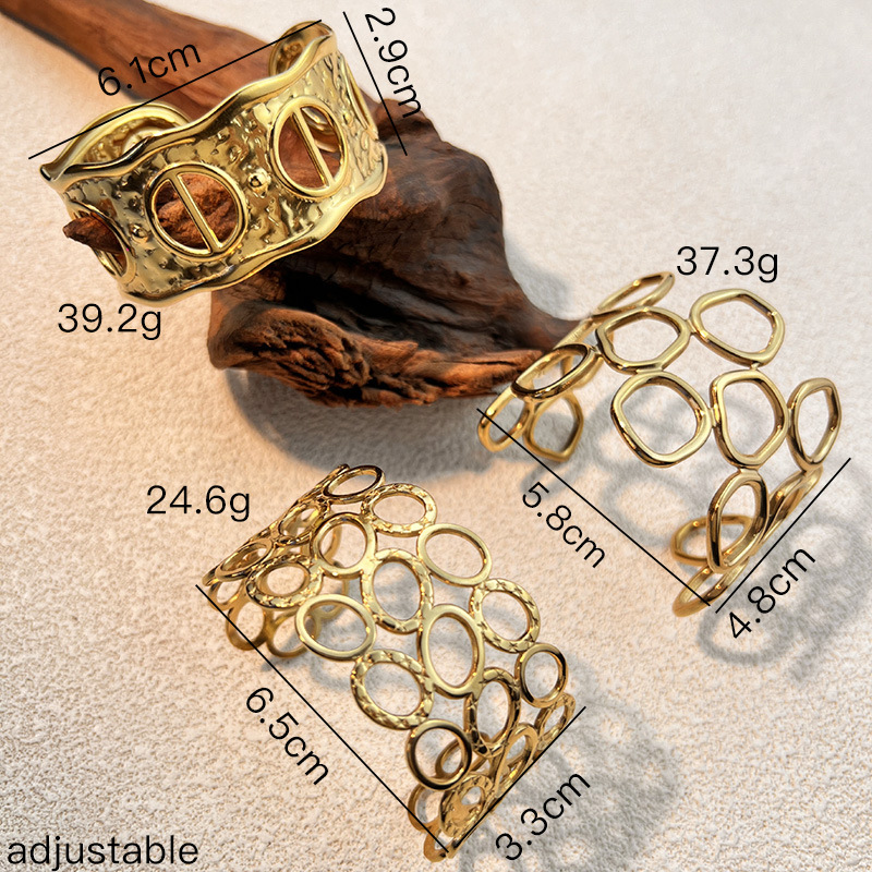 Pulsera clásica de acero inoxidable color dorado de 1 pieza Imagen4