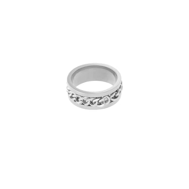Bague de déclaration géométrique classique en acier inoxydable couleur or, série luxueuse, 1 pièce h5 