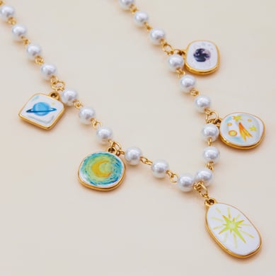 1 Piece Romantic Personality Star Stainless Steel Gold Color Women's Pendant Necklaces h5 Picture4